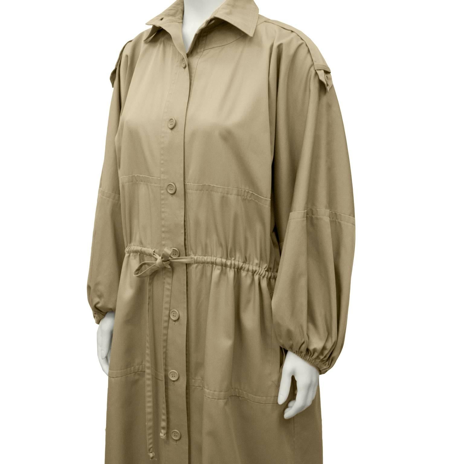 1970's Yves Saint Laurent YSL Safari Col. Coat Dress In Excellent Condition In Toronto, Ontario