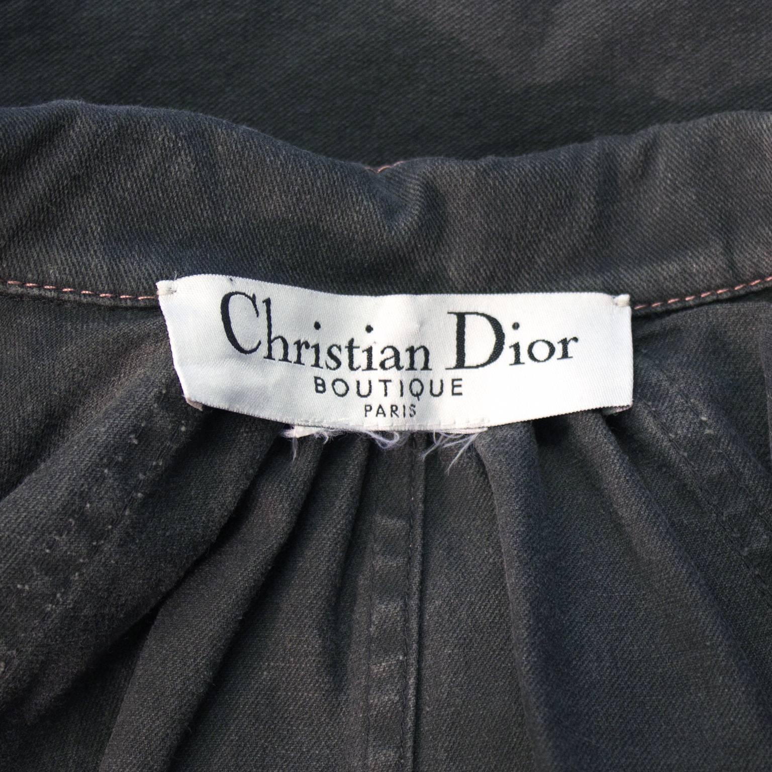 1999 Col. Christian Dior Pink Stitched Grey Denim Set  3