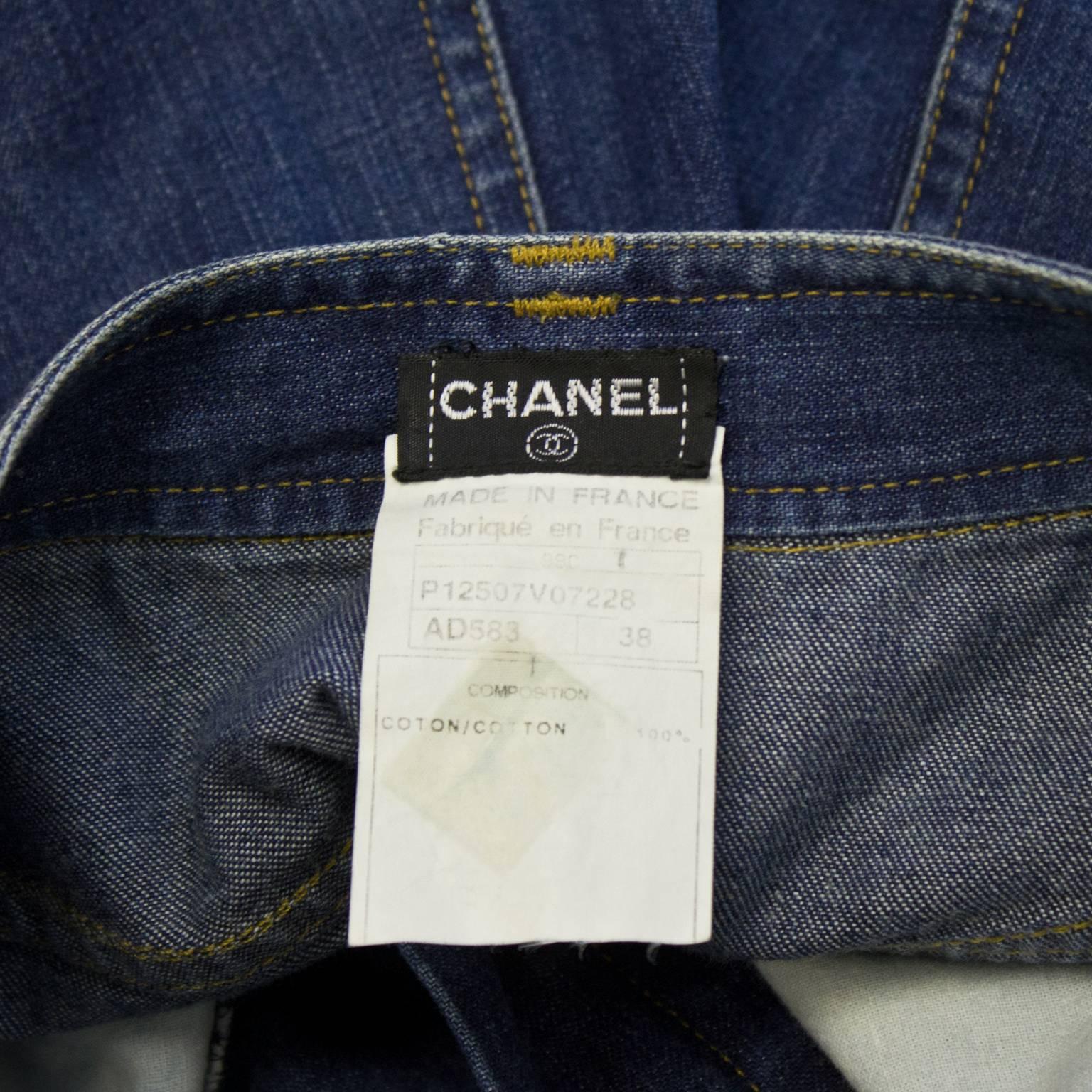 1990's Chanel Denim Vest and Pant Set  2