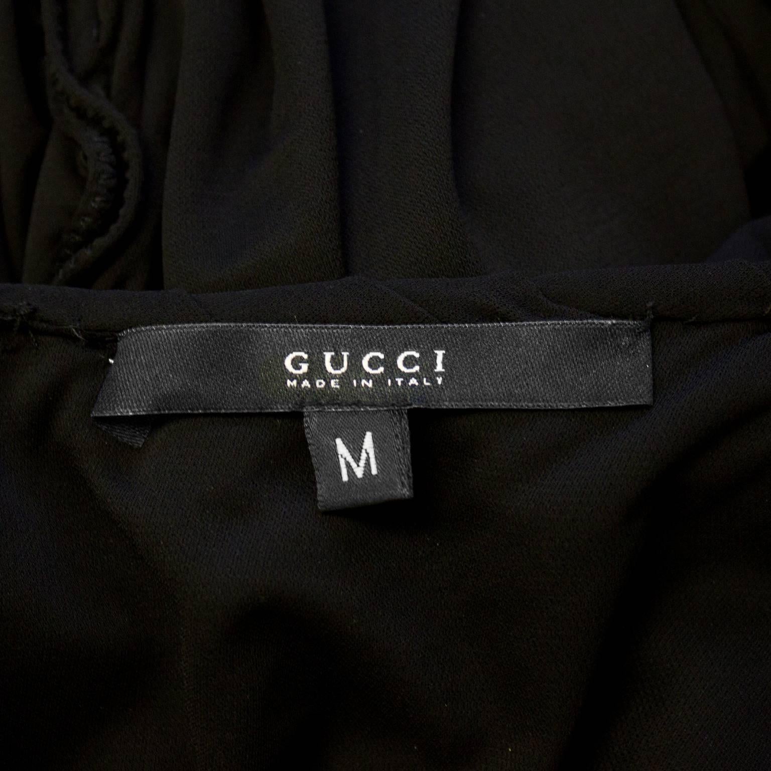 2000's Gucci Black Ruched Cocktail Dress 2