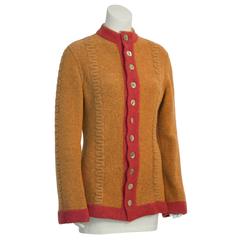 1990's Alaia Orange Boiled Wool Cardigan