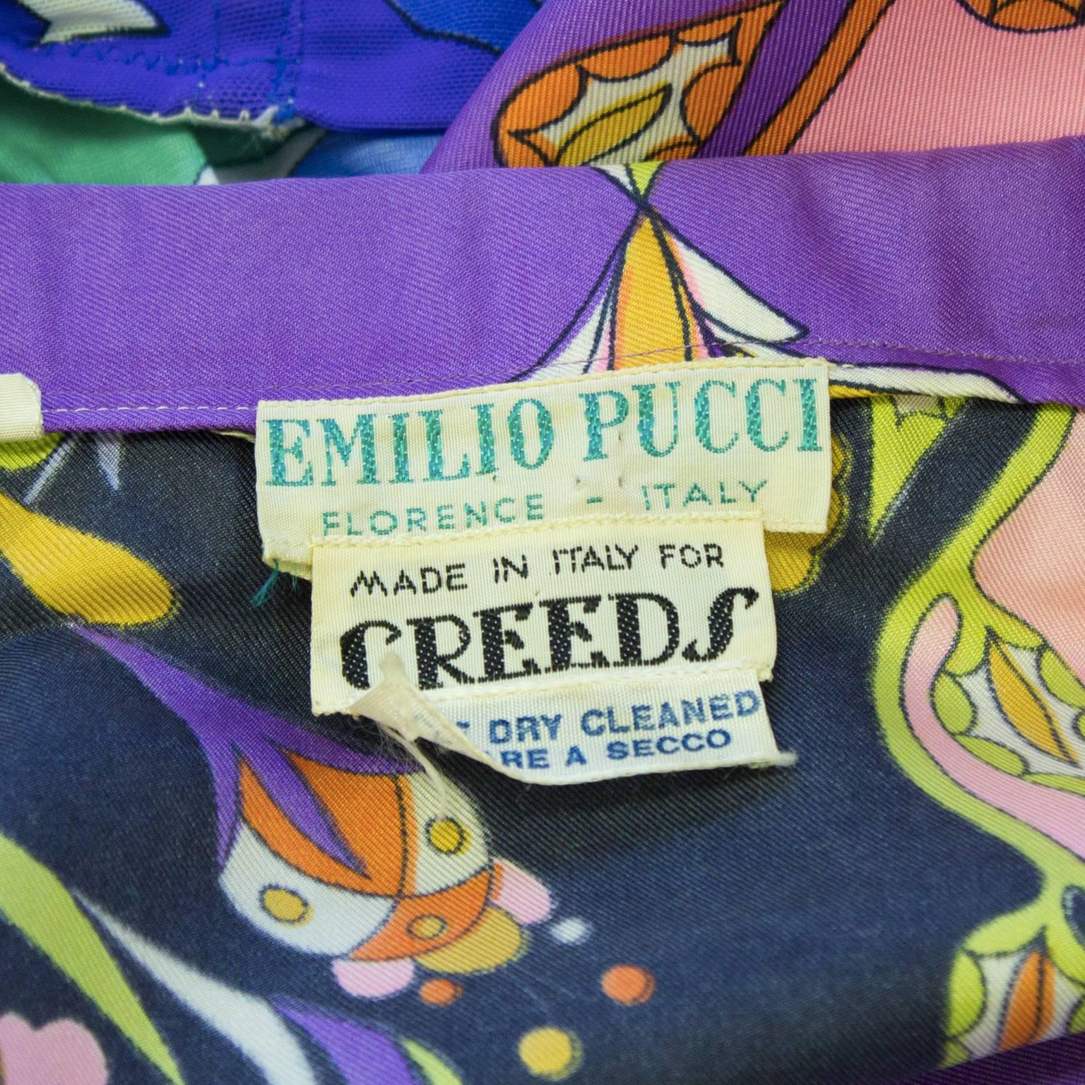 Mehrfarbige Seidenbluse von Pucci aus den 1960er Jahren Damen