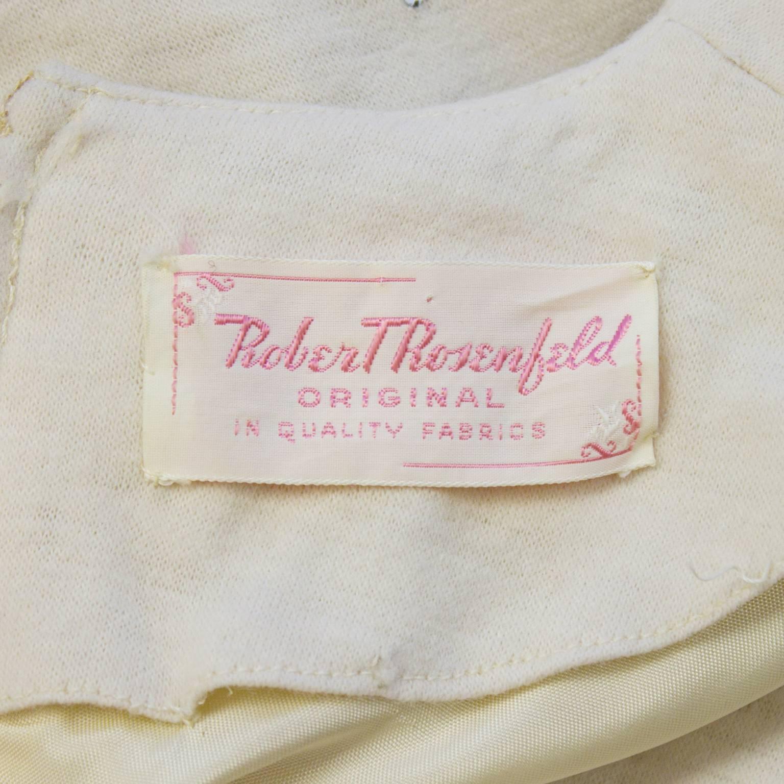 1960er Robert Rosenfeld Cremefarbener Jumpsuit mit Muscheln 1