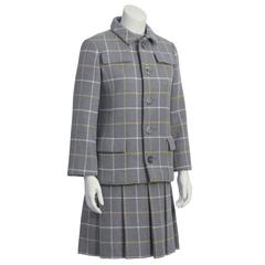 Anonymes Windowpane-Kleid und Jacke aus den 1960er Jahren