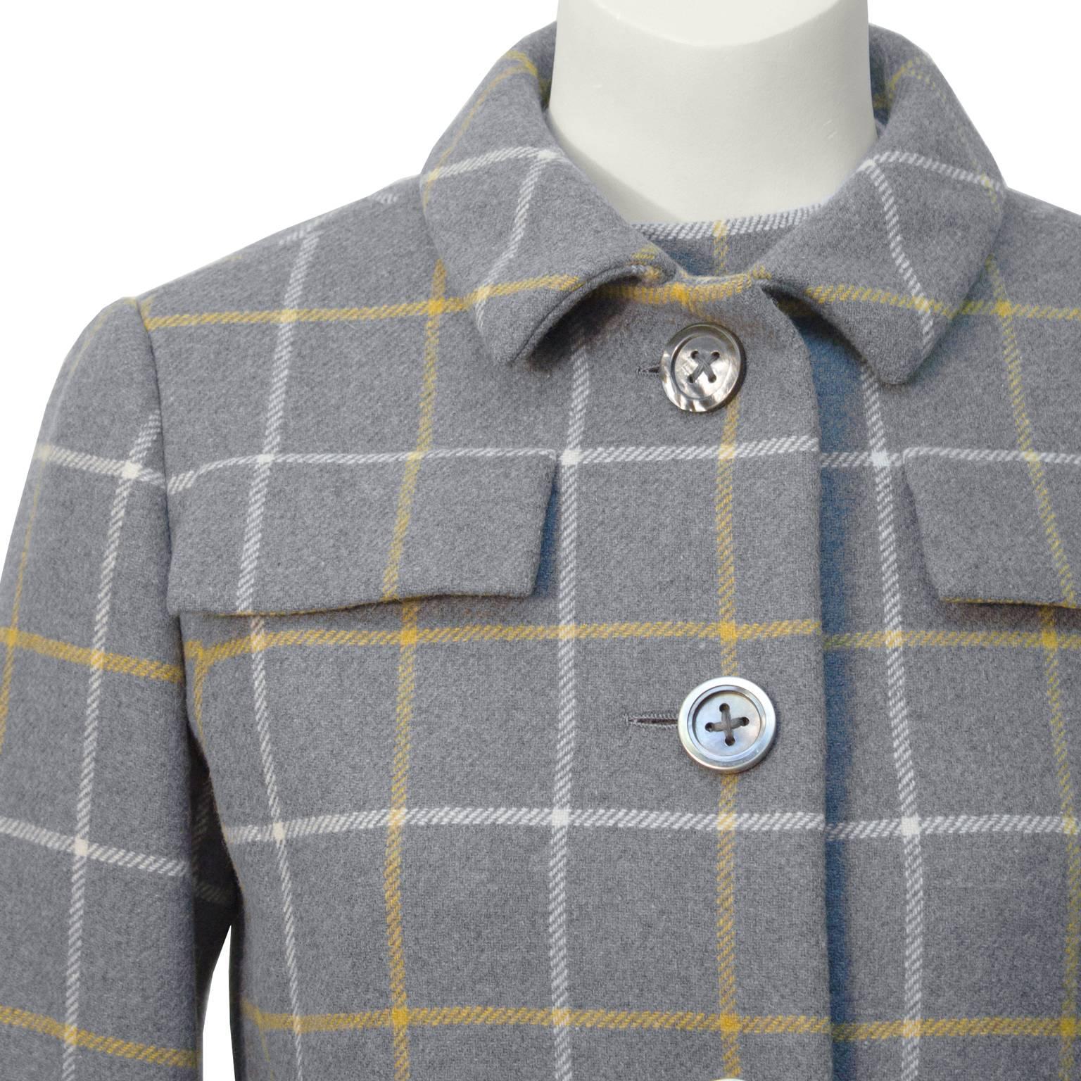 Ensemble robe et veste Windowpane anonyme (années 1960) Pour femmes en vente
