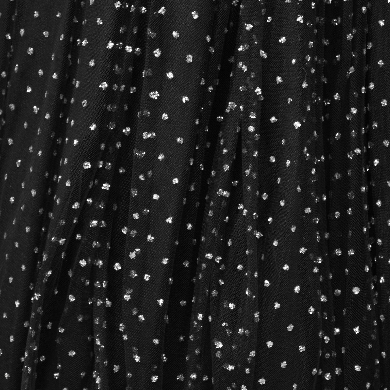 Hattie 1960's Black StraplessTulle Jewelled Gown 2