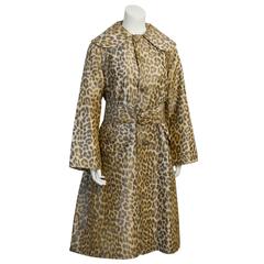 1960's Anonymous Leopard Print Silk Raincoat