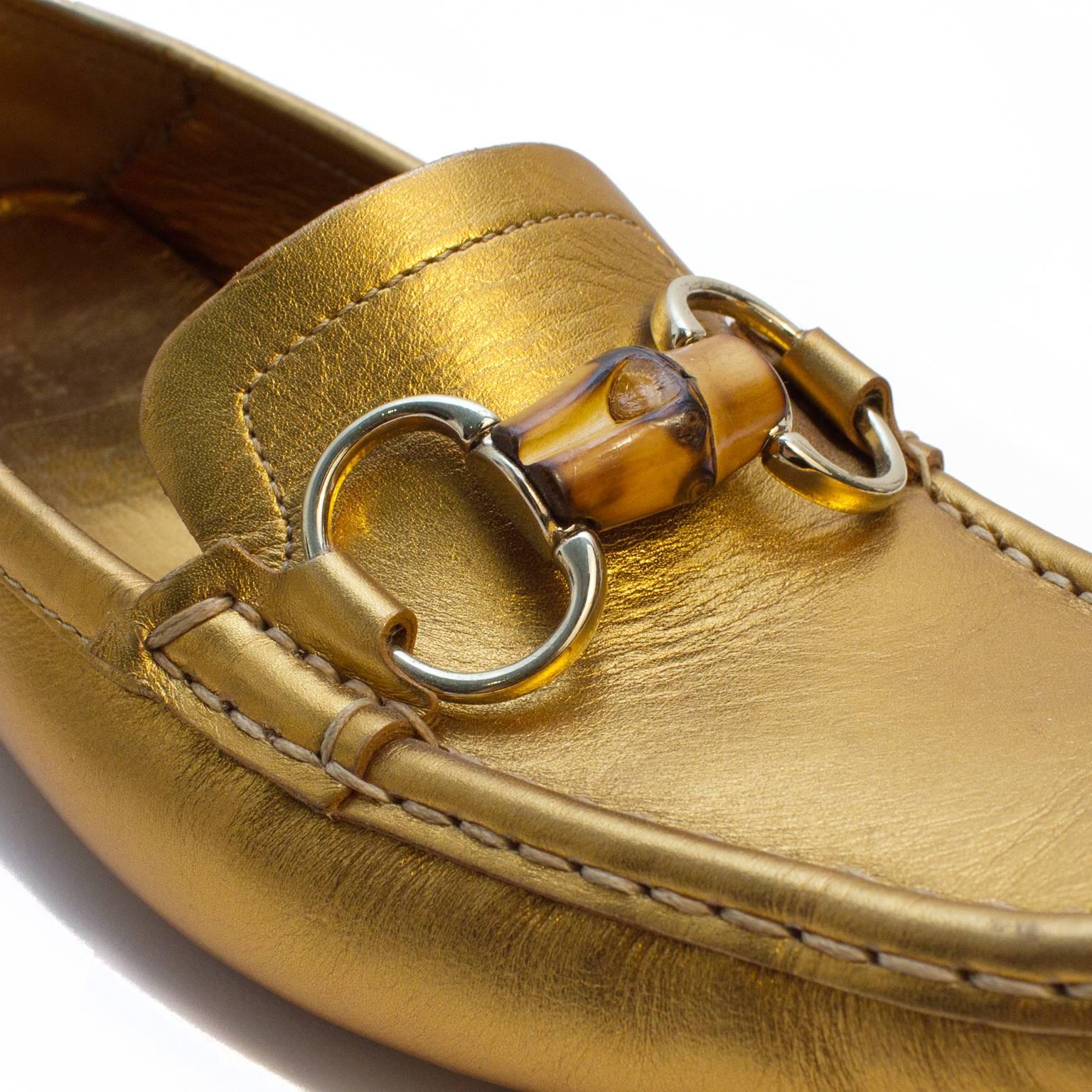 gucci loafers gold