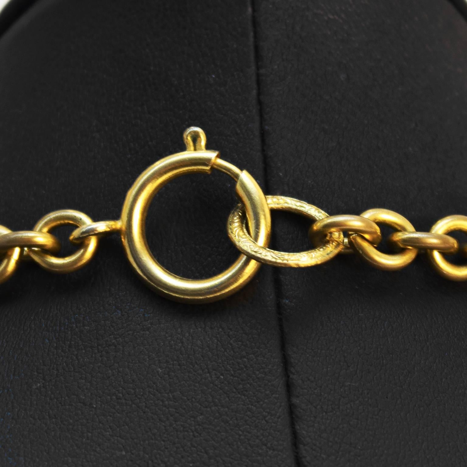 Women's Chanel Plexi Teardrop Pendant Chain Necklace