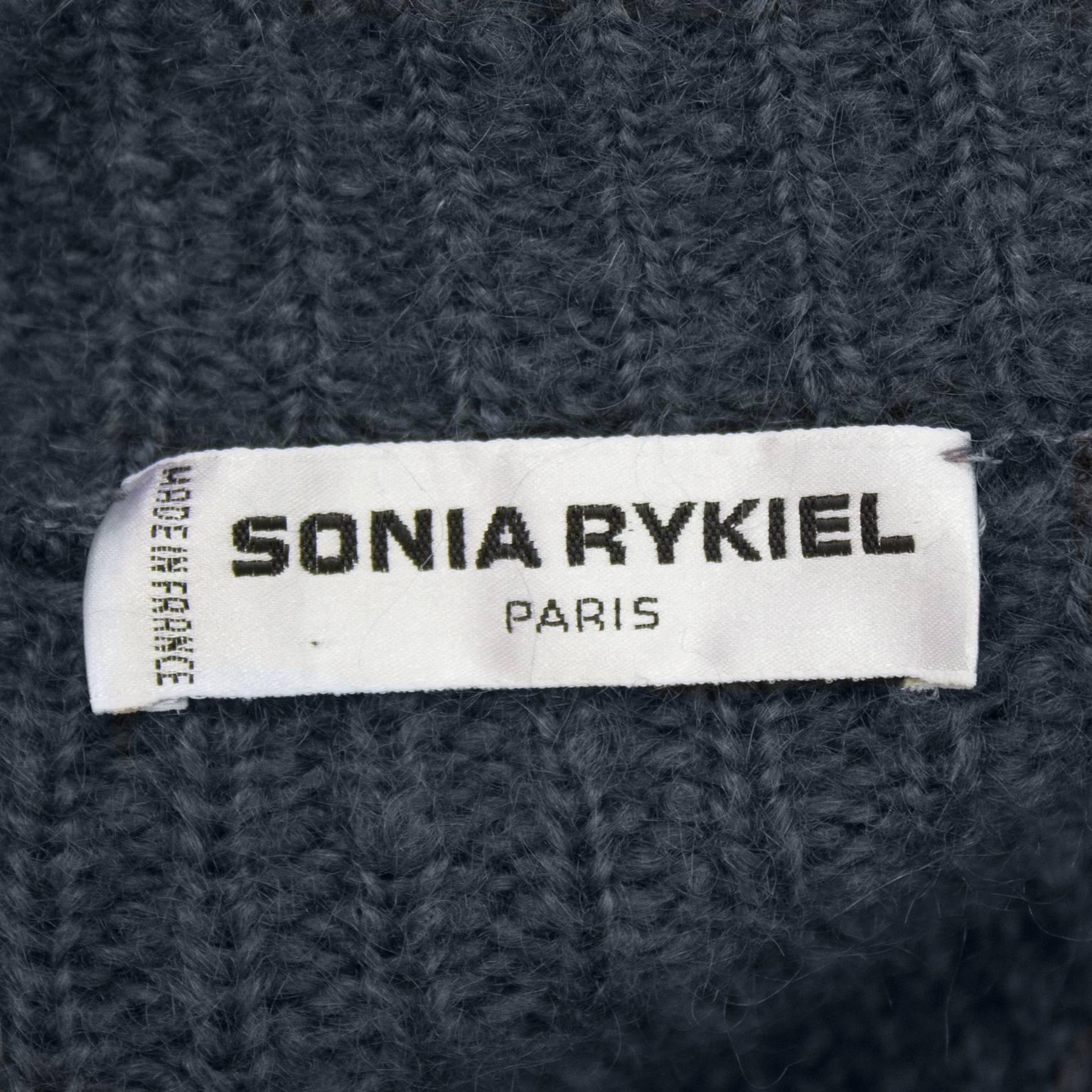 Women's 1970's Sonia Rykiel Slate Cardigan with Scarf