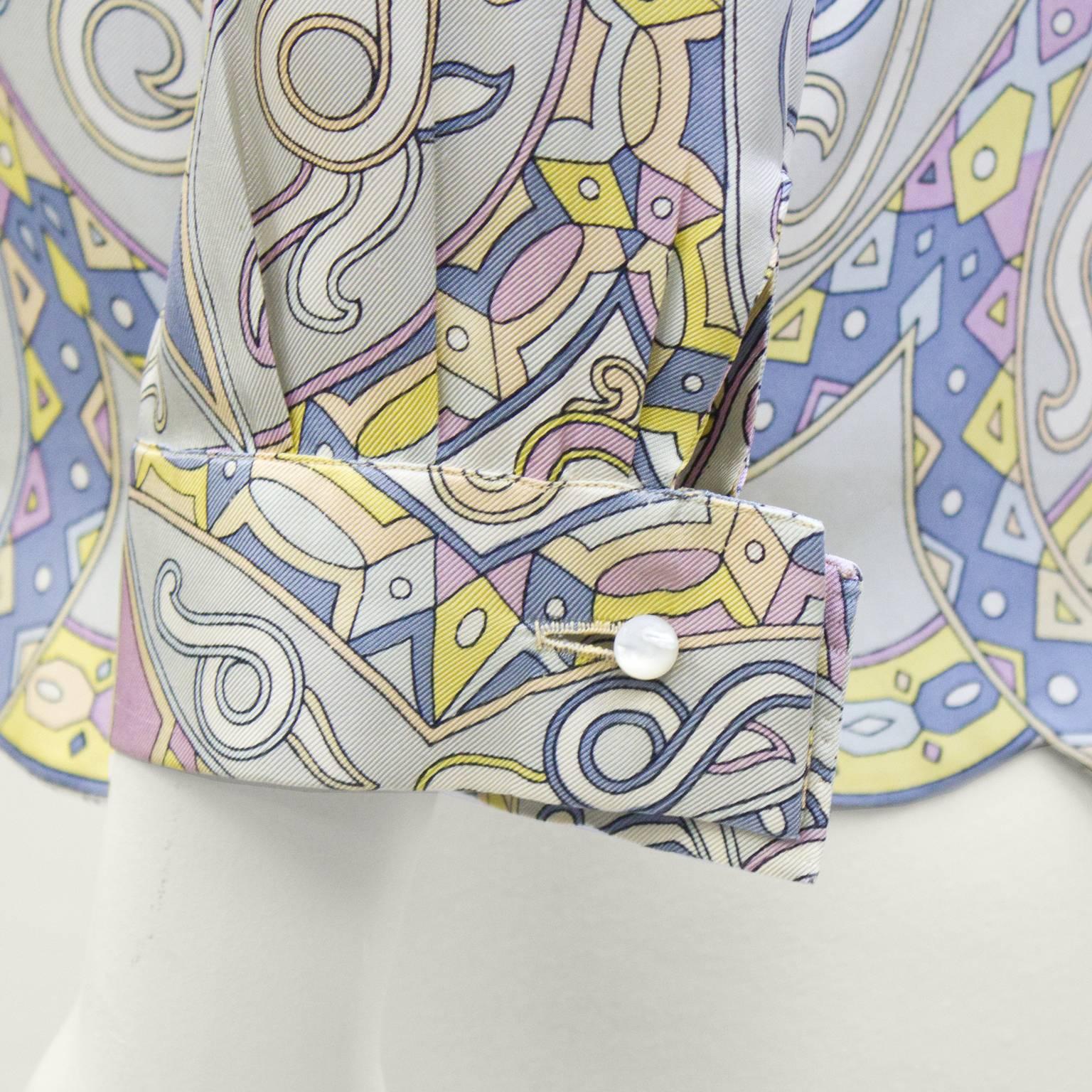 1970's Emilio Pucci Scalloped Blouse In Excellent Condition In Toronto, Ontario