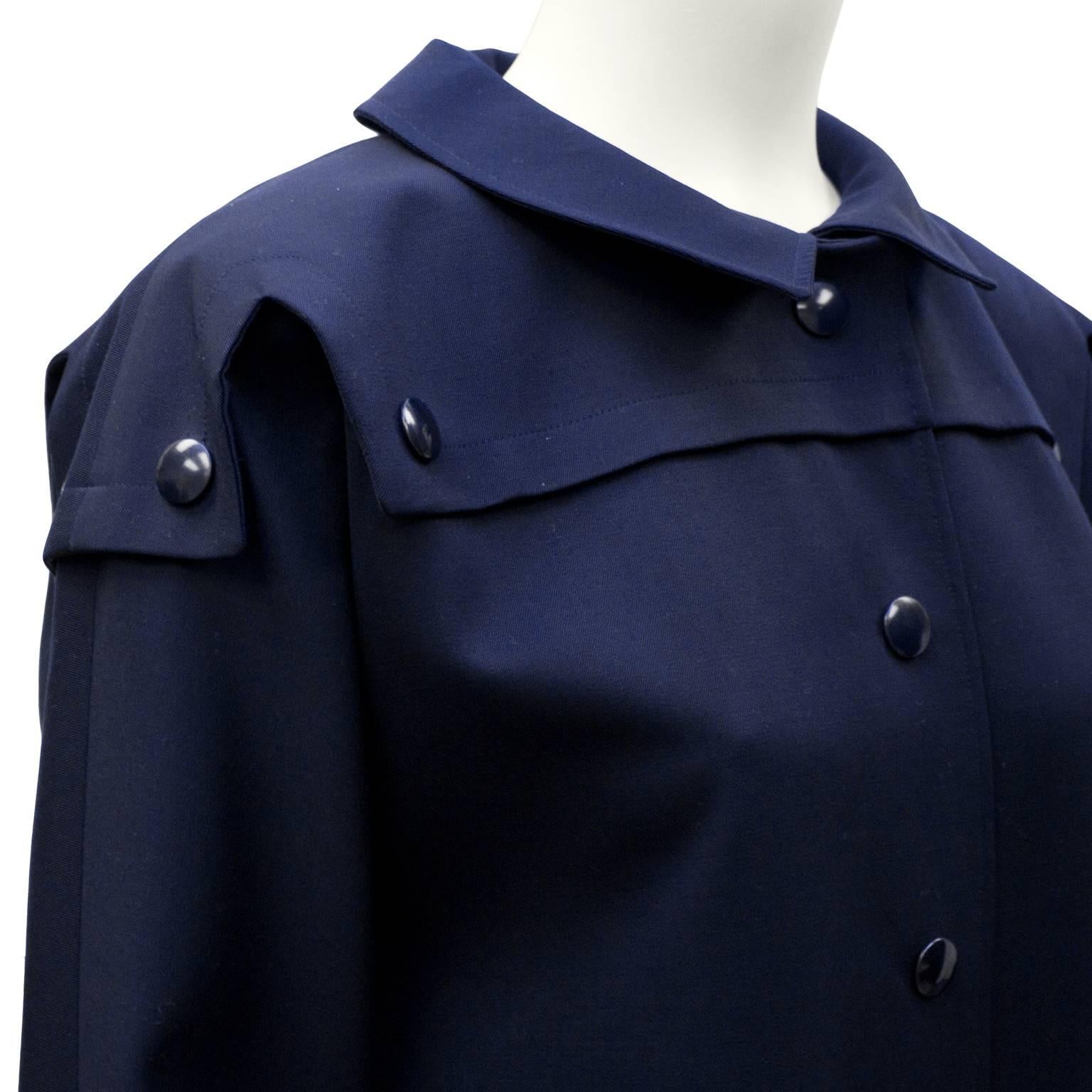 1970's Pierre Cardin Navy Trench  In Excellent Condition In Toronto, Ontario