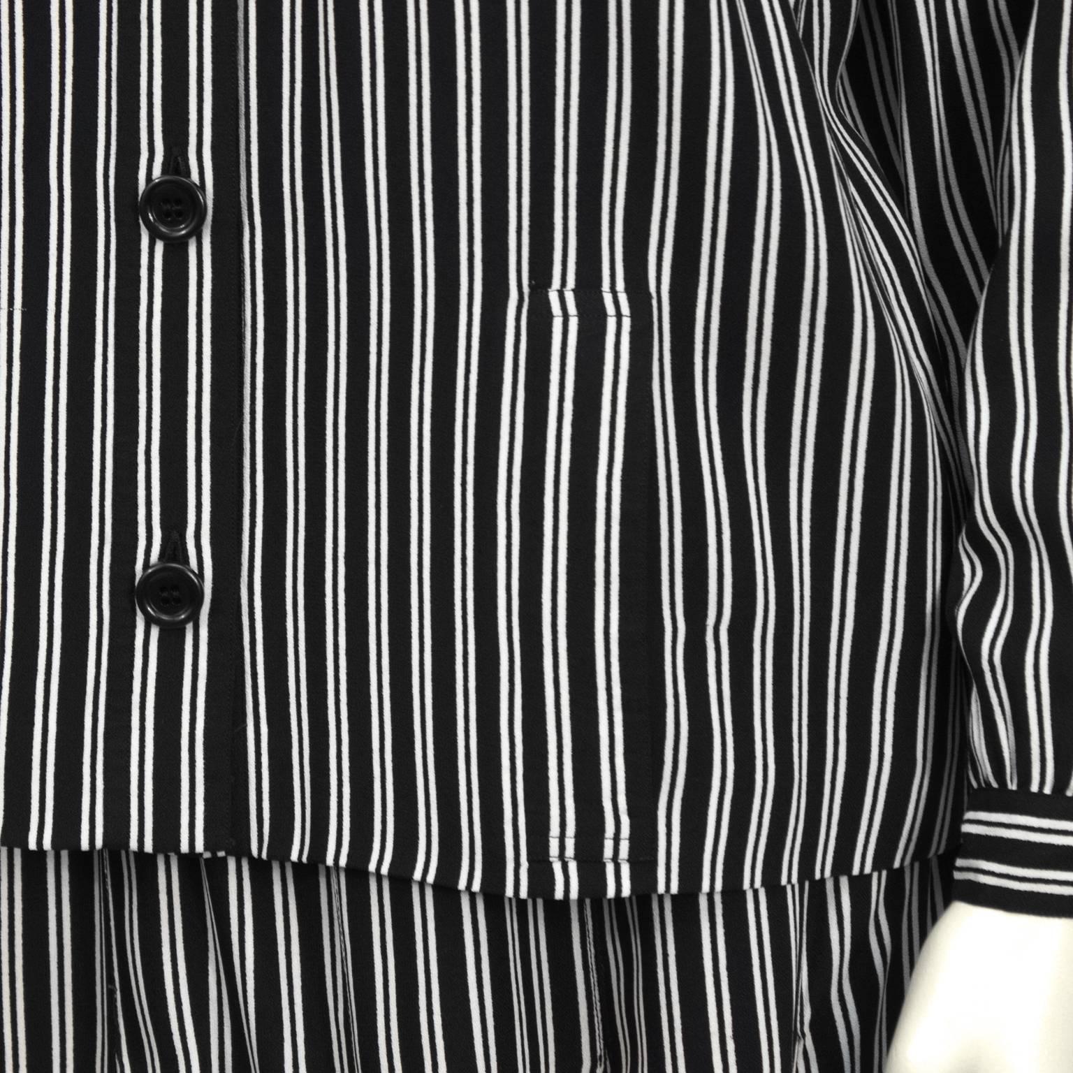1980's Givenchy Black and White Striped Set 1