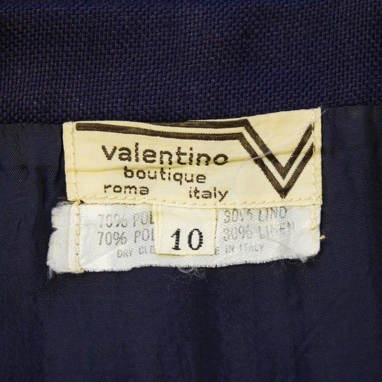 1970's Valentino Blue Linen Skirt at 1stDibs