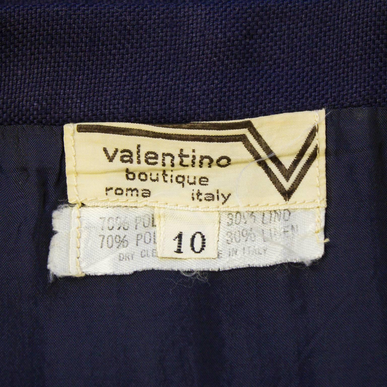 1970's Valentino Blue Linen Skirt  1