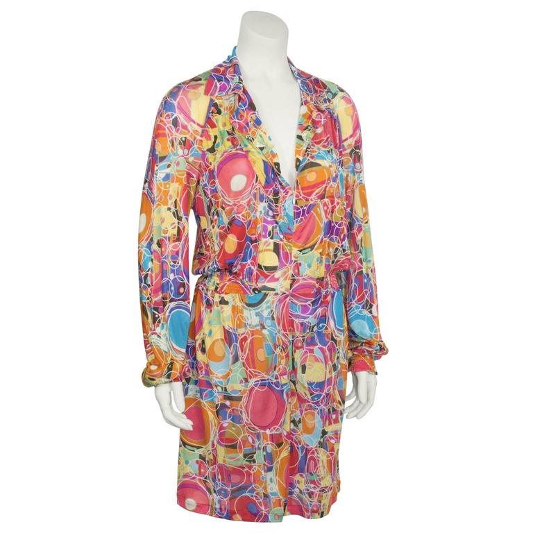 2008 Chanel Floral Jersey Day Dress at 1stDibs