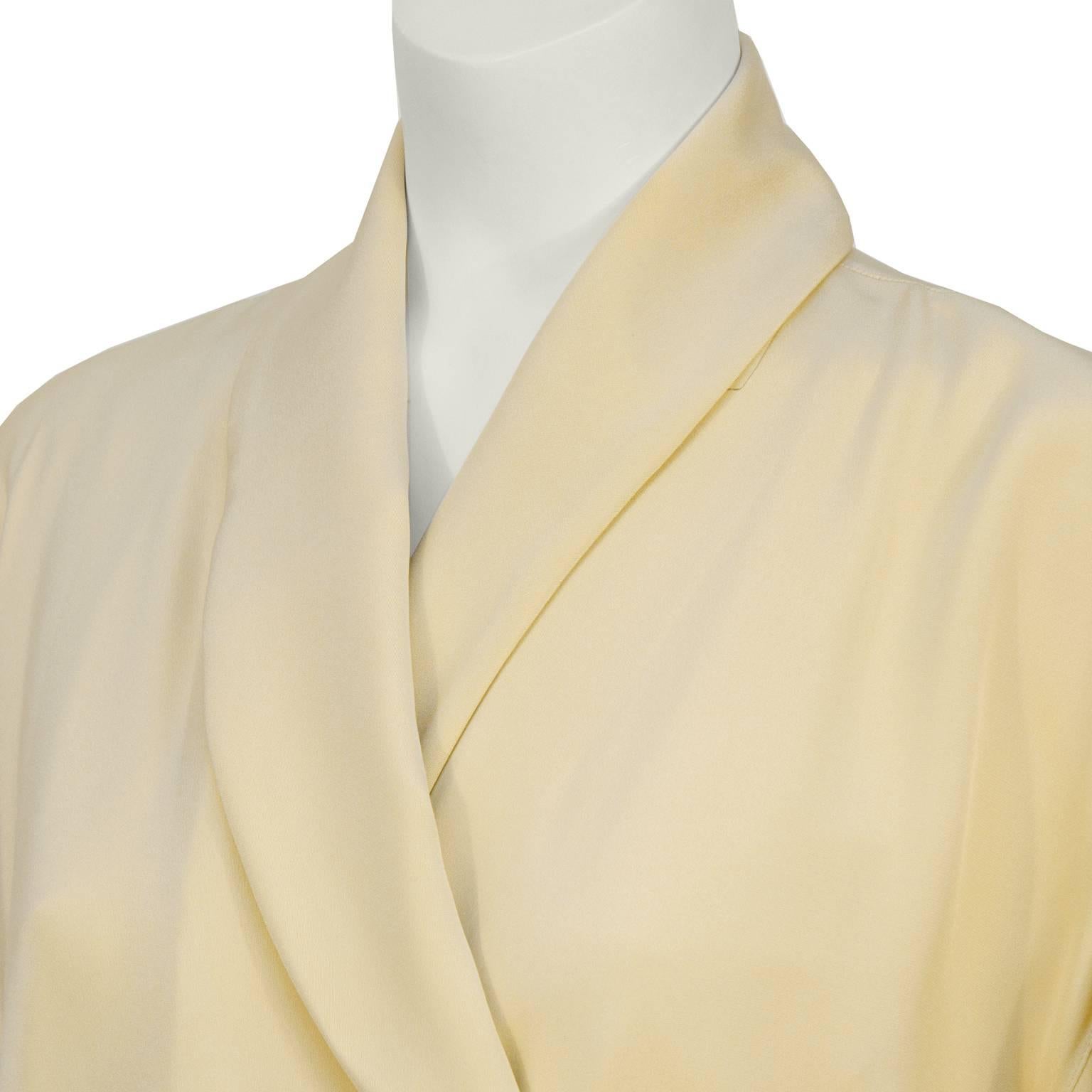 1980's Issey Miyake Cream Silk Robe Dress  In Excellent Condition In Toronto, Ontario