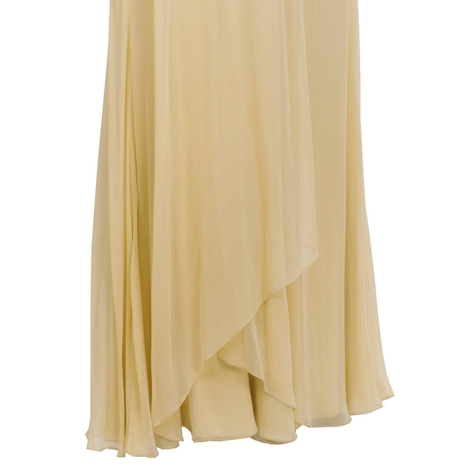 Women's 2009 Ranhi Rahm Yellow Embellished Gown For Sale