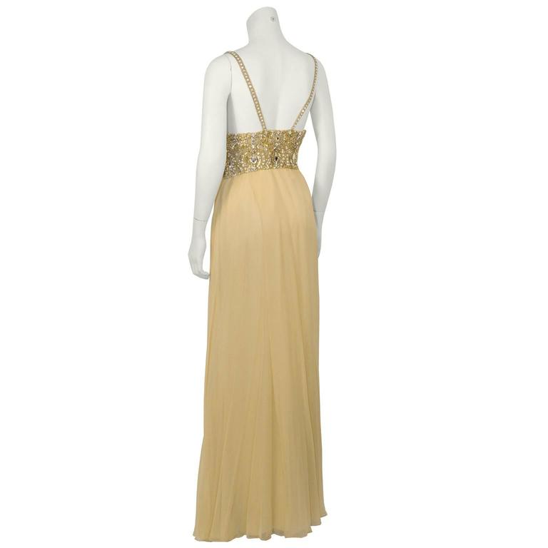 2009 Ranhi Rahm Yellow Embellished Gown For Sale at 1stDibs