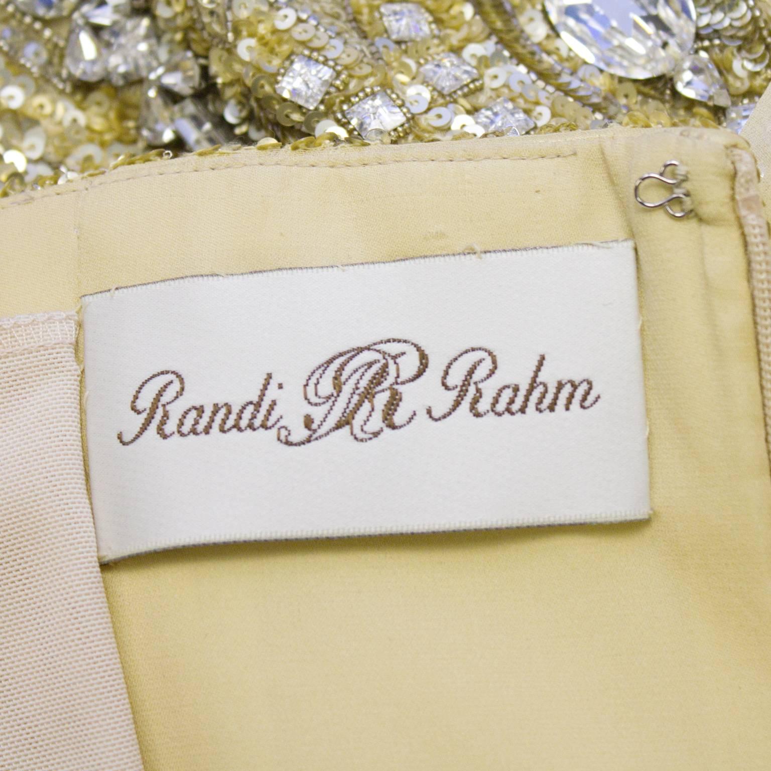 2009 Ranhi Rahm Yellow Embellished Gown For Sale 1