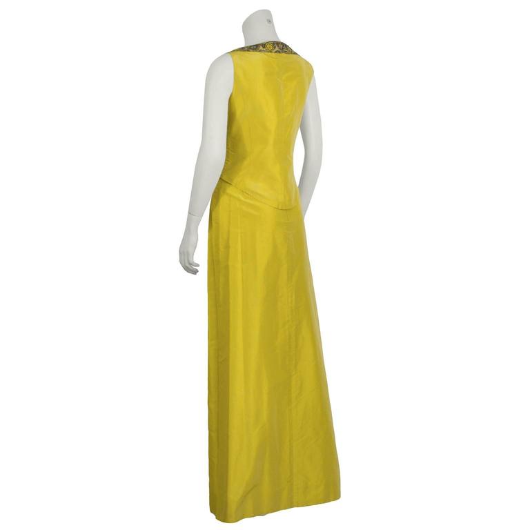 Early 2000's Carolina Herrera Yellow Evening Gown For Sale at 1stDibs