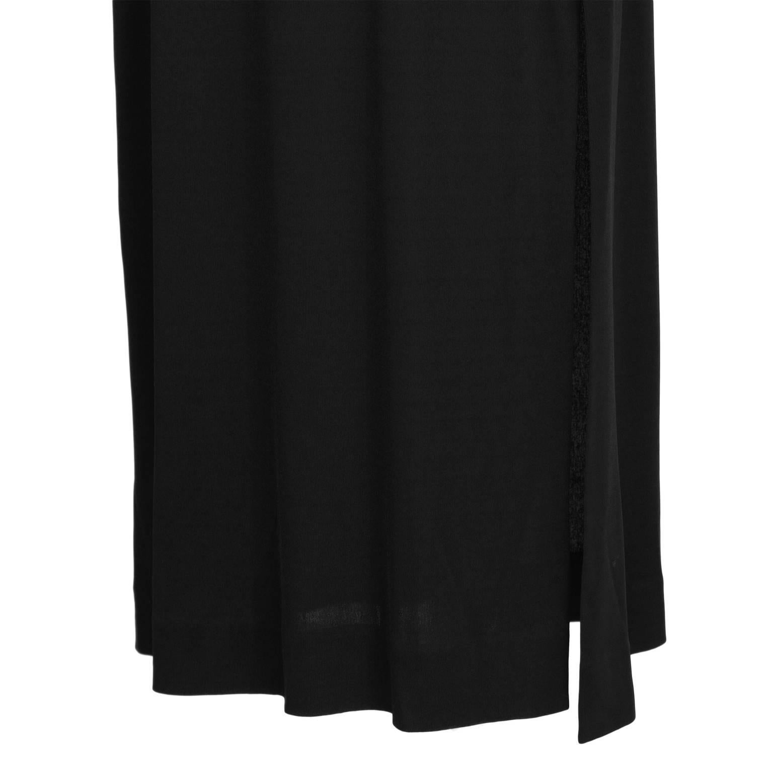 Mollie Parnis - Robe noire à manches perlées avec illusion de transparence, années 1950 Pour femmes en vente