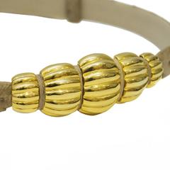 1970's Judith Leiber Ostrich Belt with Shell Buckle