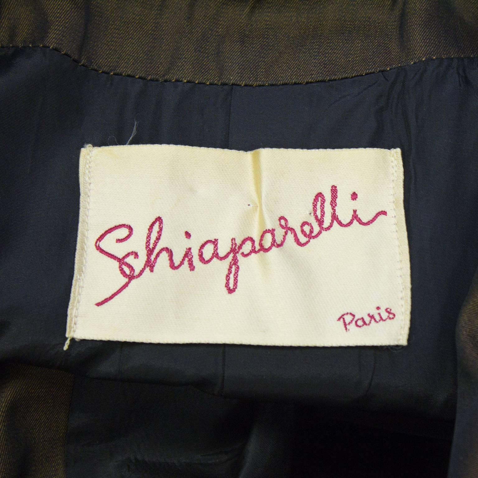 Black 1950's Schiaparelli Brown Overcoat