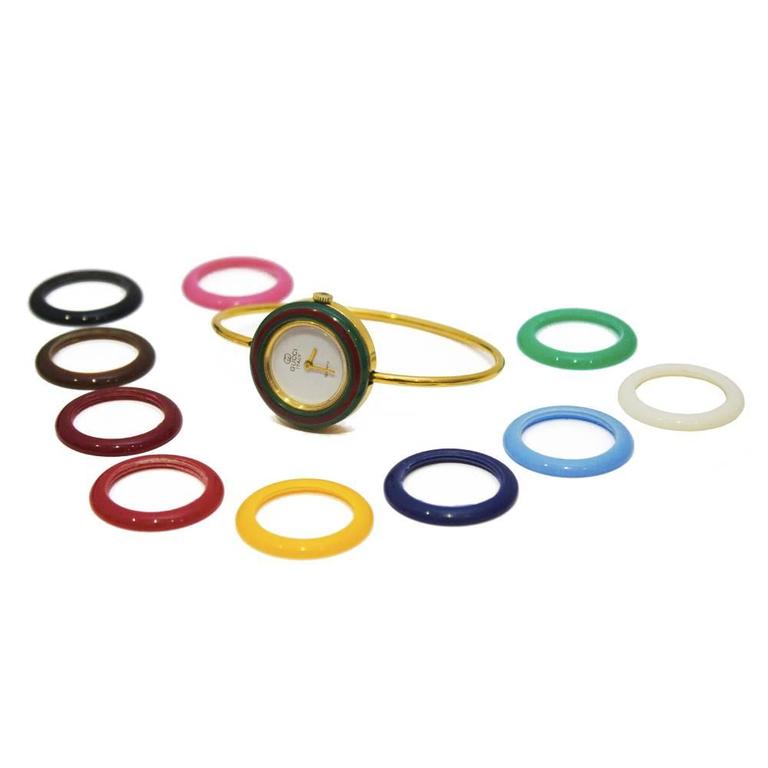 1970's Gucci Multi-colored Ring Watch at 1stDibs | gucci watch with colored  rings, gucci ring watch, gucci color ring watch