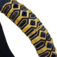 1970's Judith Leiber Navy Lizard Skin Belt
