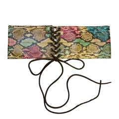 1970's Yves Saint Laurent YSL Multi-color Lace-up Belt 6