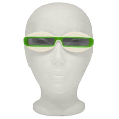 Vintage 1960's Green and White Futuristic Sunglasses