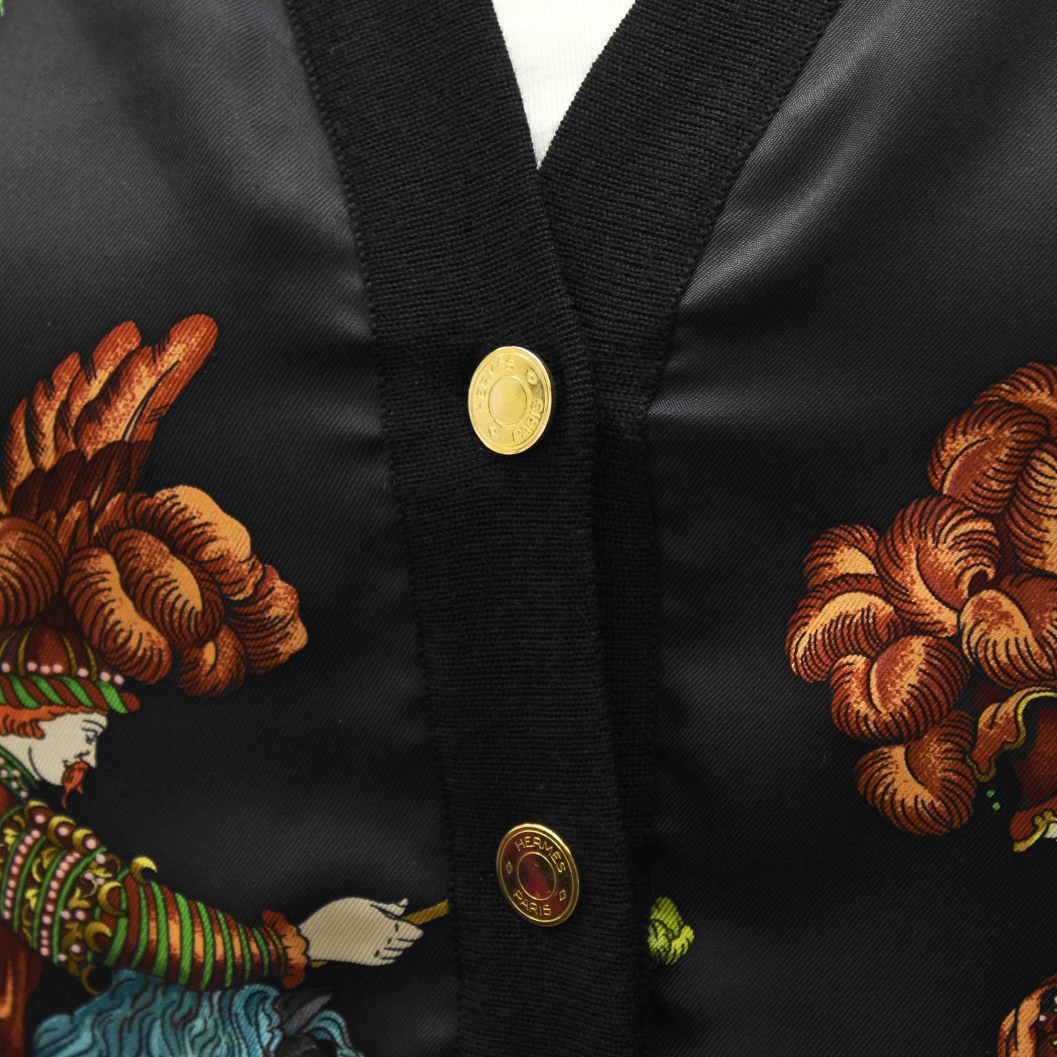 Gilet en tricot et soie Hermès des années 1990  Excellent état - En vente à Toronto, Ontario