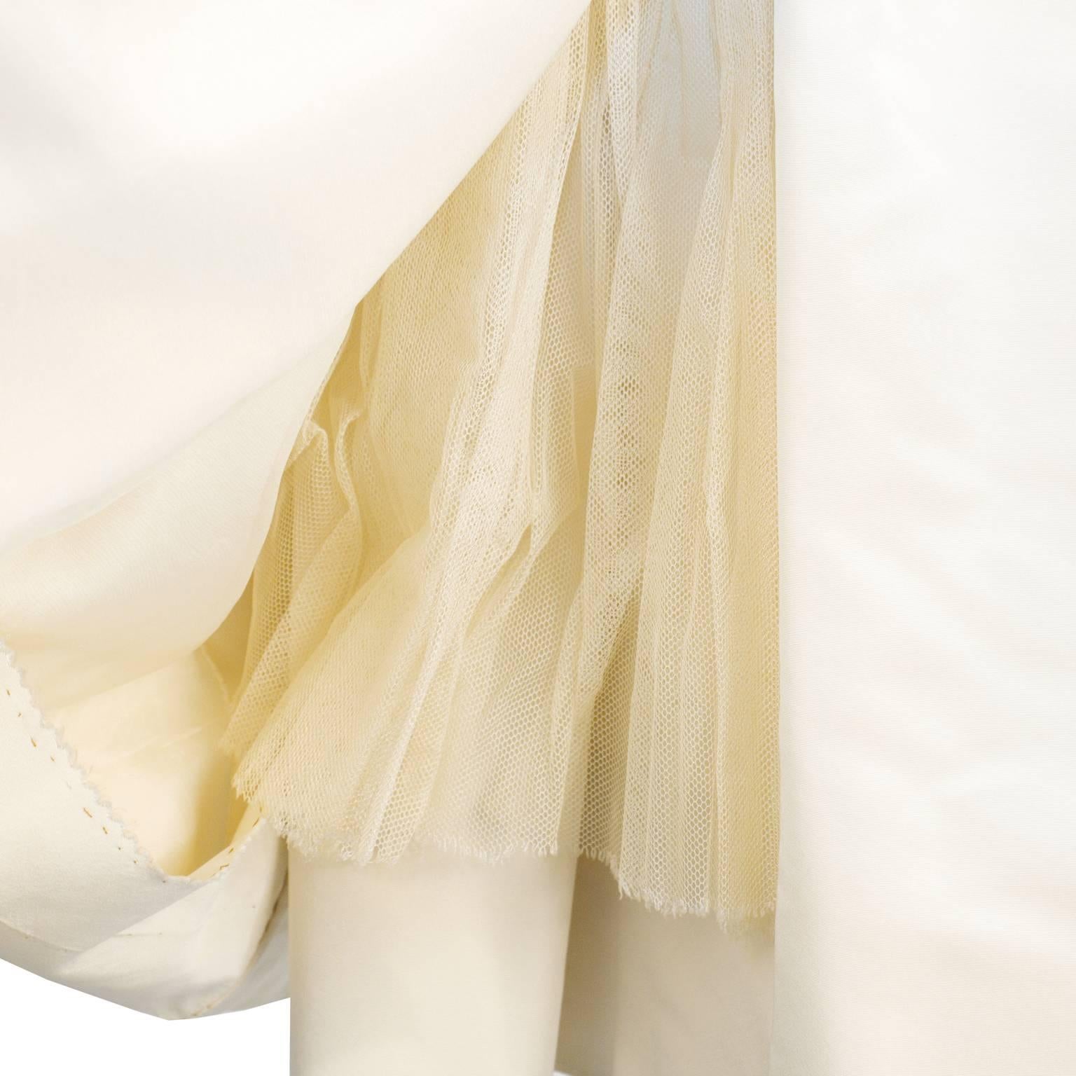 Women's 1950's Dior Beige Silk Robe de Soir