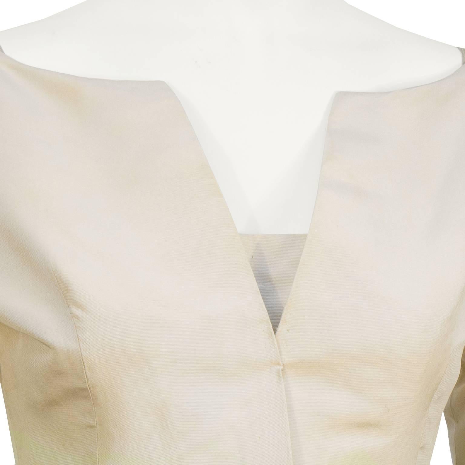 1950's Dior Beige Silk Robe de Soir In Excellent Condition In Toronto, Ontario