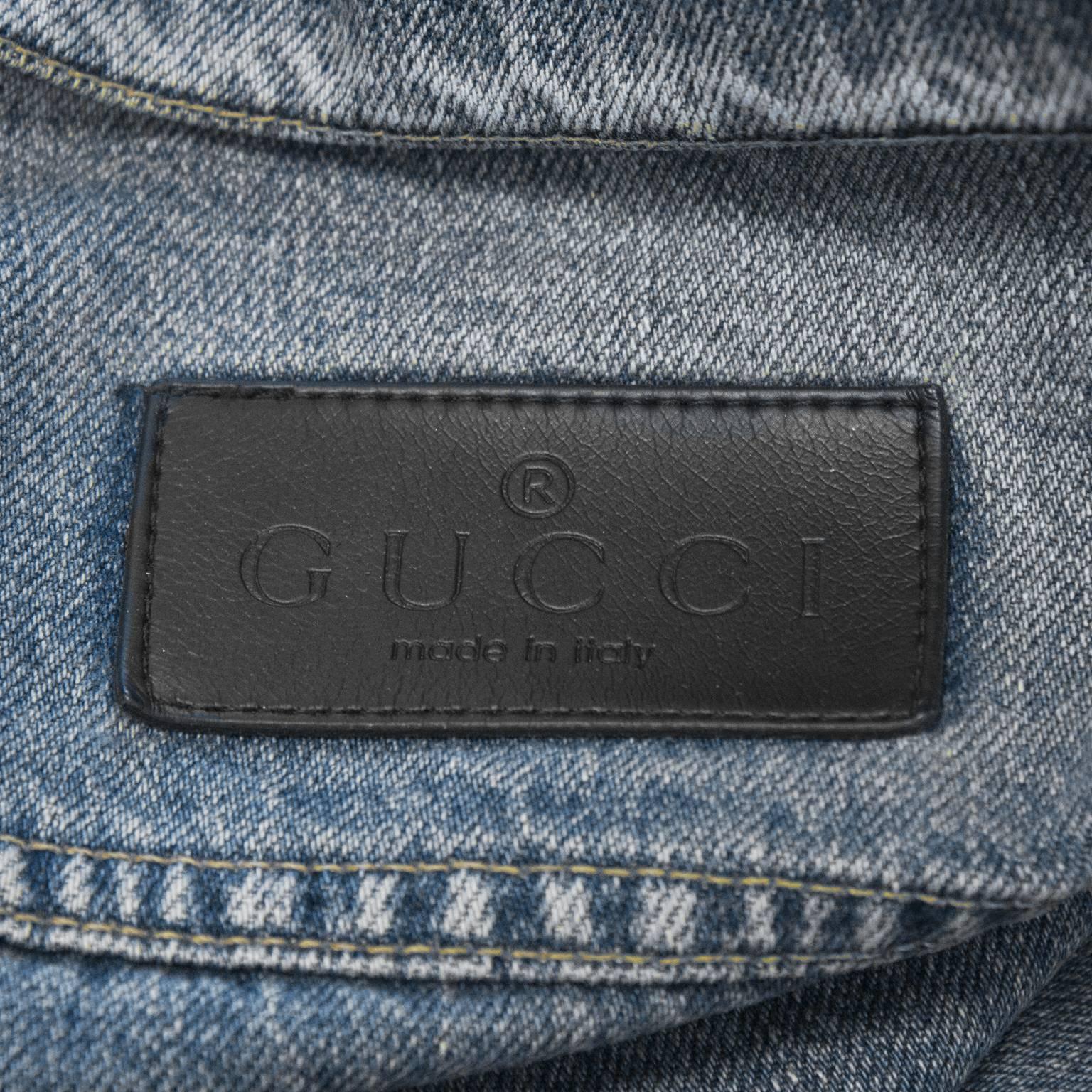 Gray 2000's Gucci Classic Denim Jacket 