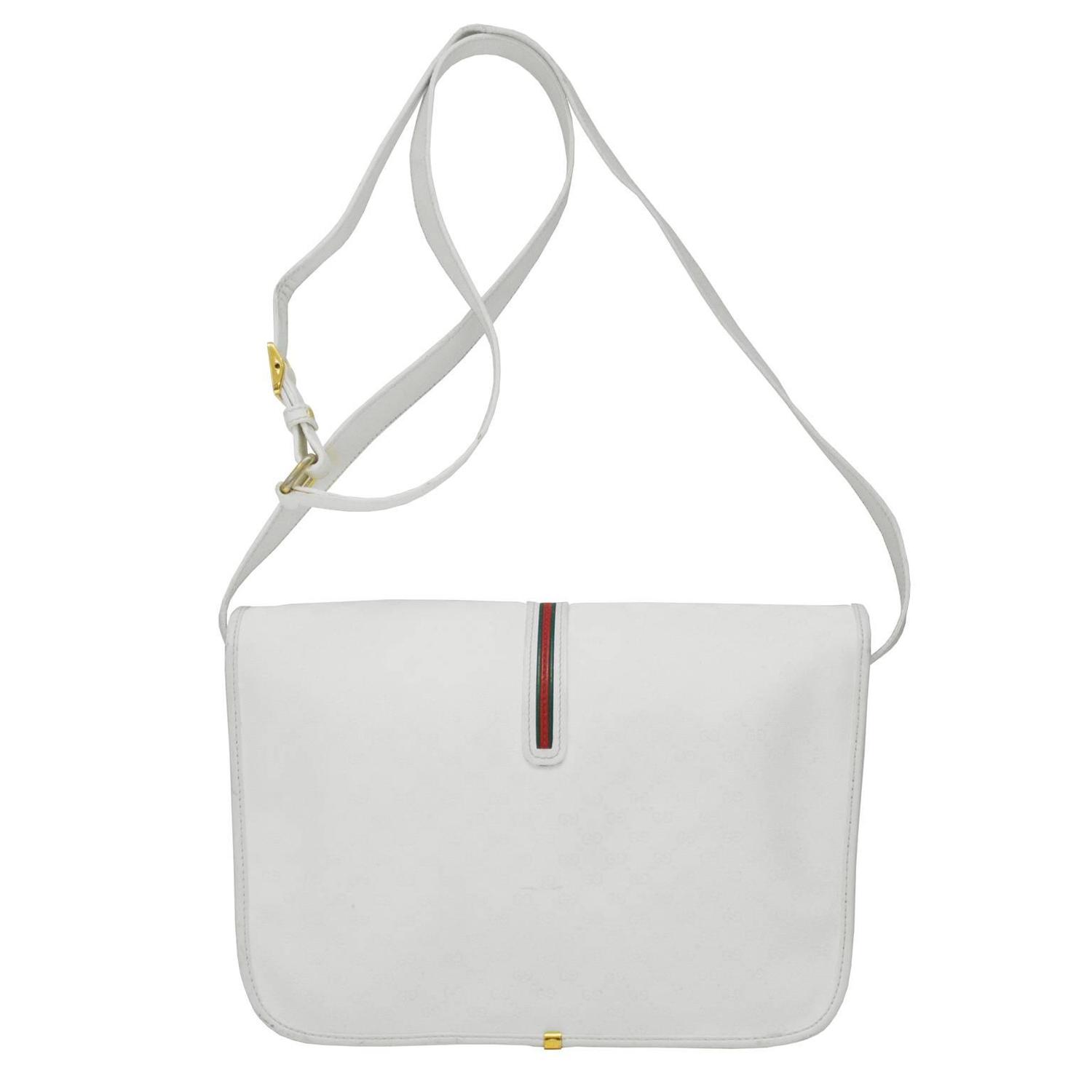 1970's Gucci White Messenger Bag For Sale at 1stdibs