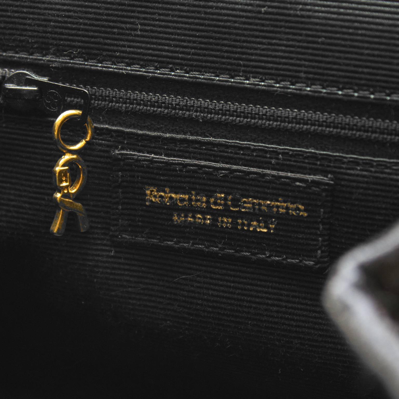 1980's Roberta Di Camerino Black Cut Velvet Bag 2