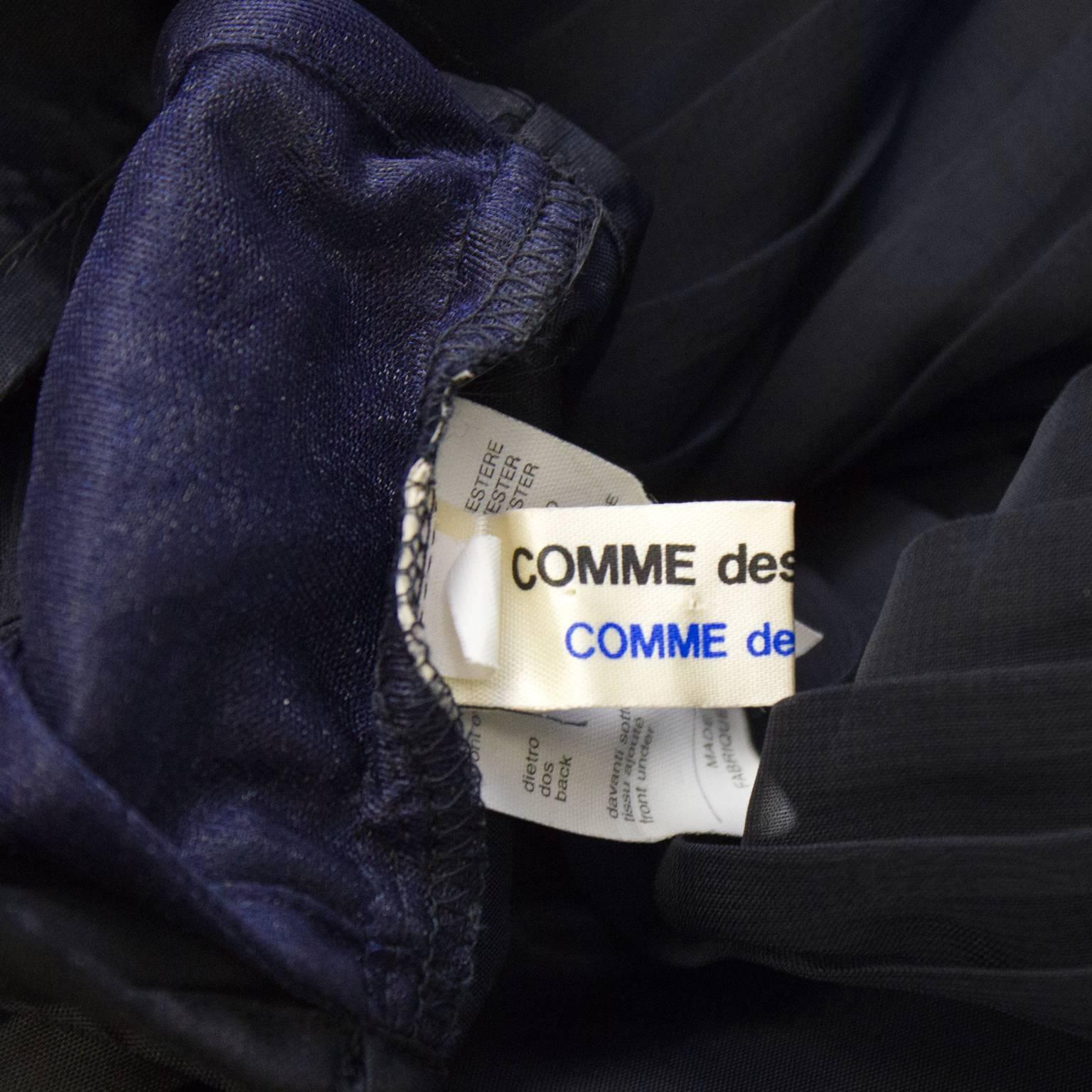 1980's Comme des Garcons Navy Pleated Dress For Sale 1