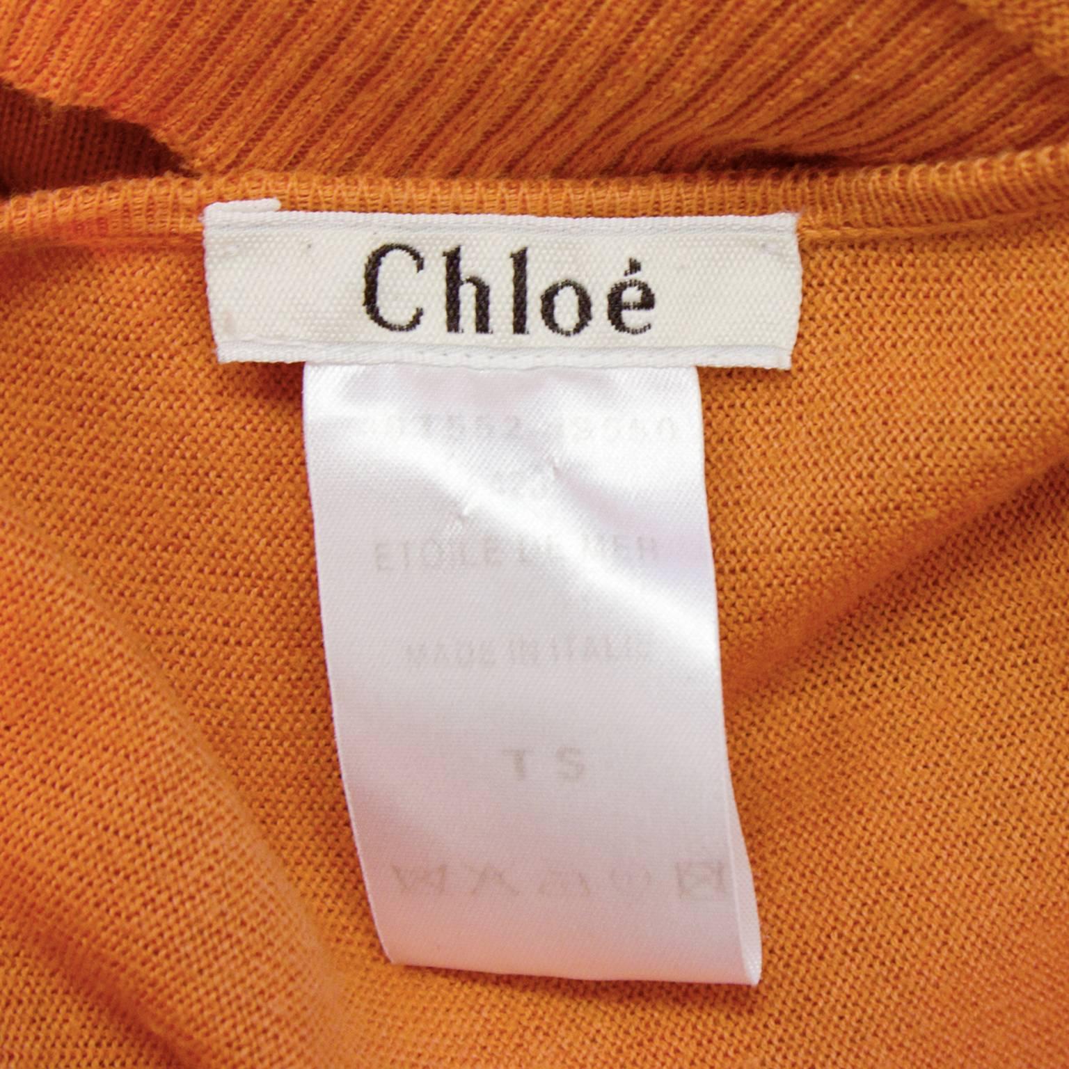 1990's Chloe Peach Sweater with Chiffon Tie  In Excellent Condition In Toronto, Ontario