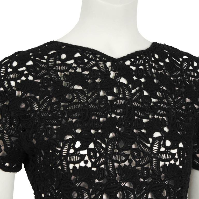 1980's Anonymous Black Guipure Lace Skirt and Top Set For Sale at 1stDibs