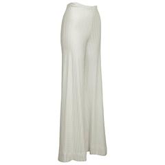 1970's Early Missoni Cream Knit Palazzo Pants