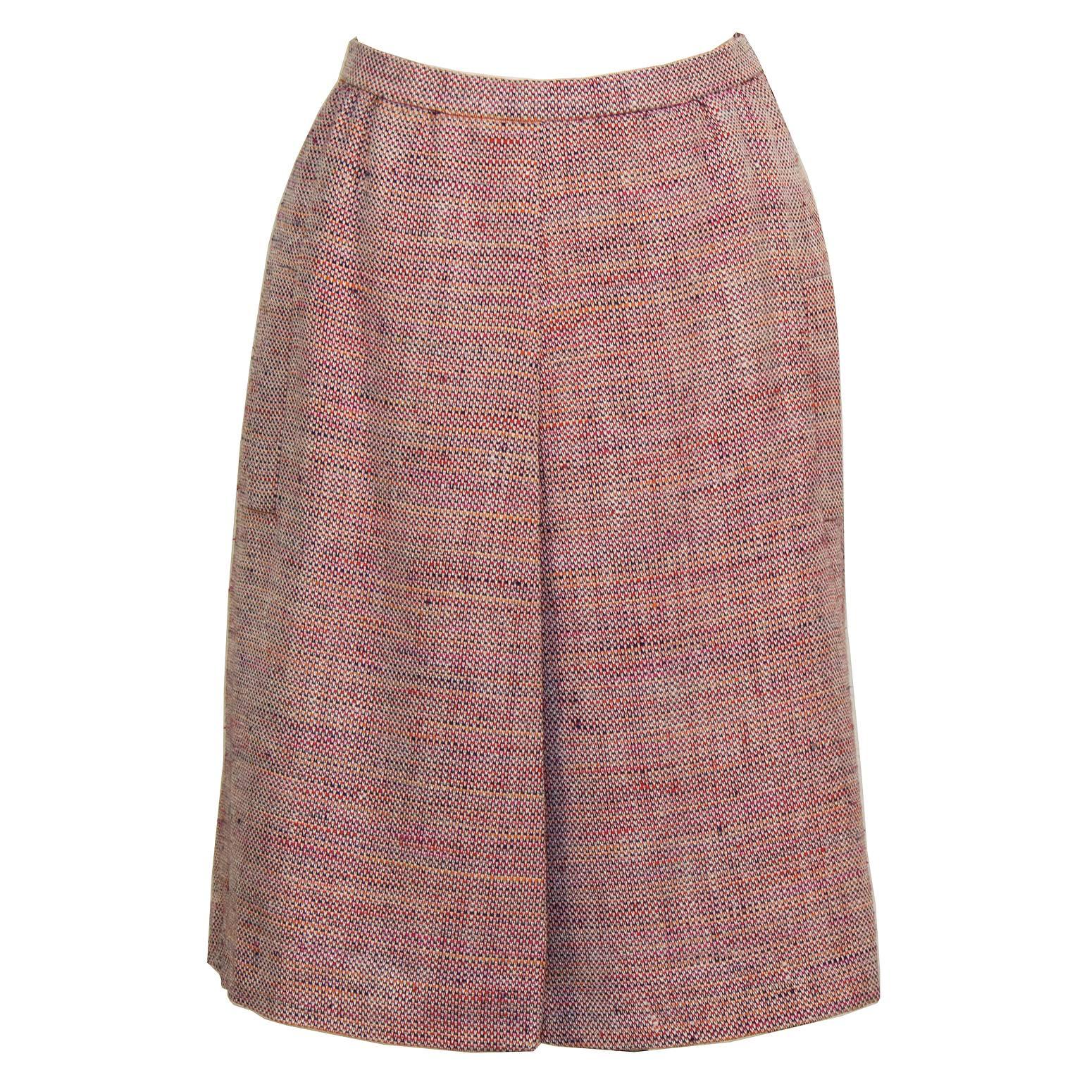 Brown 1960's Guy LaRoche Tweed Skirt Suit For Sale