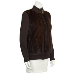 1970's Chocolate Brown Mink Bomber Jacket