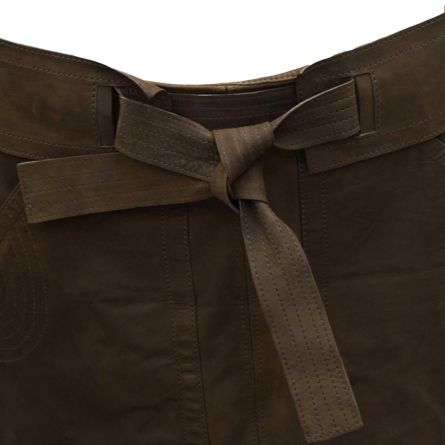 2000's Gucci Brown Suede Cargo Miniskirt In Excellent Condition In Toronto, Ontario