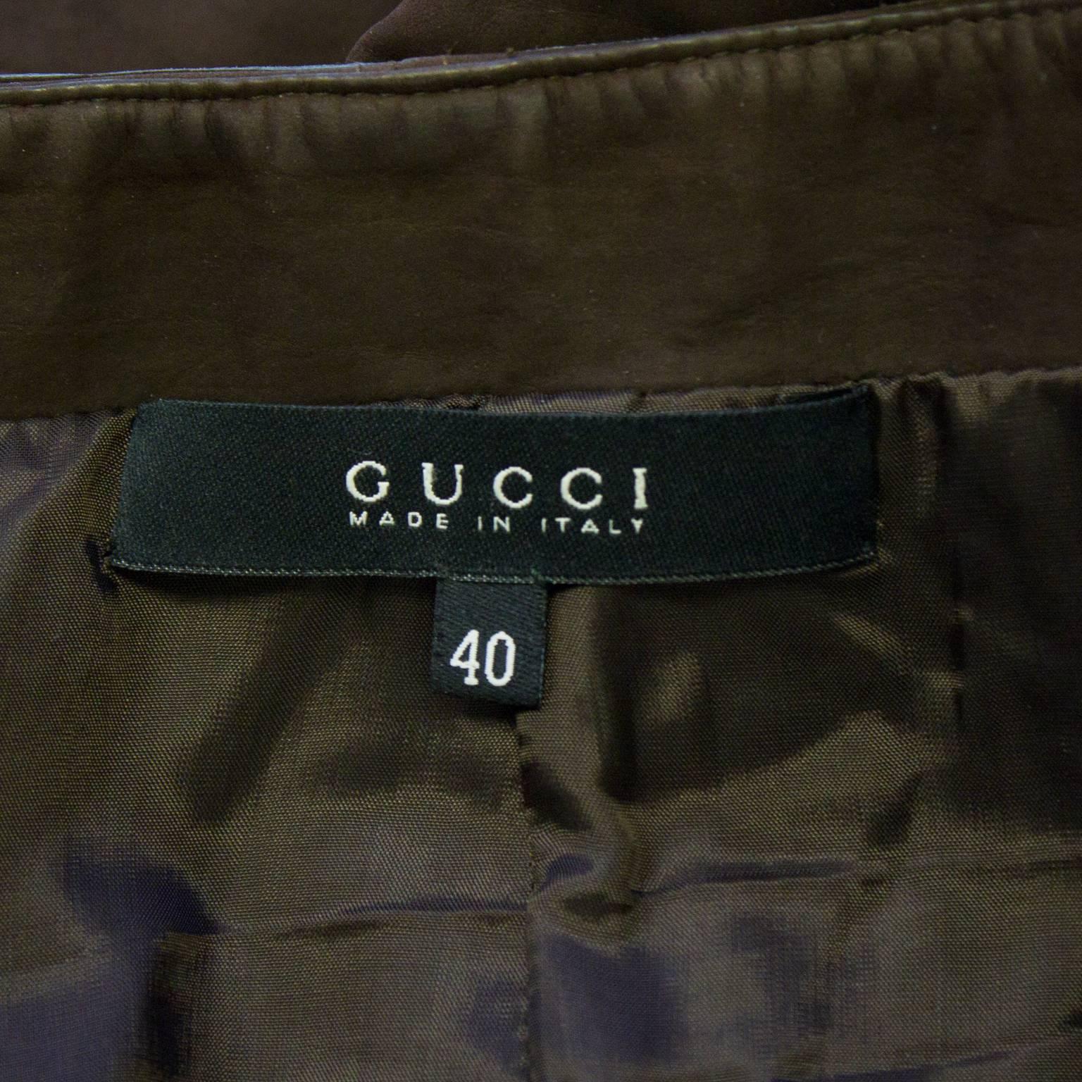 Women's 2000's Gucci Brown Suede Cargo Miniskirt