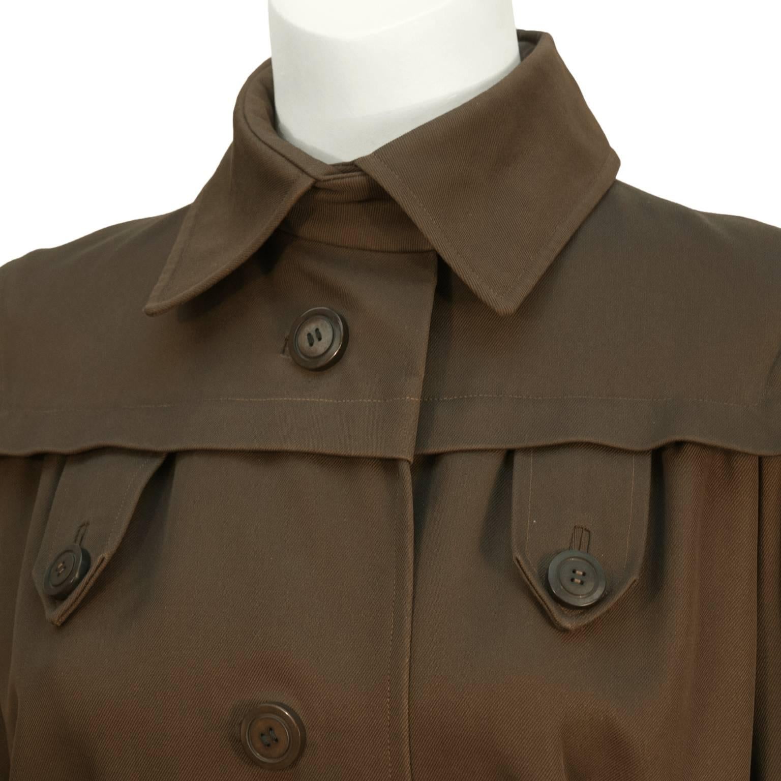 designer gabardine coat brown