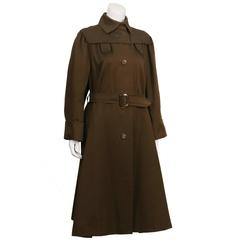 Gabardina marrón Fabiani de los años 60 Abrigo de peso primaveral