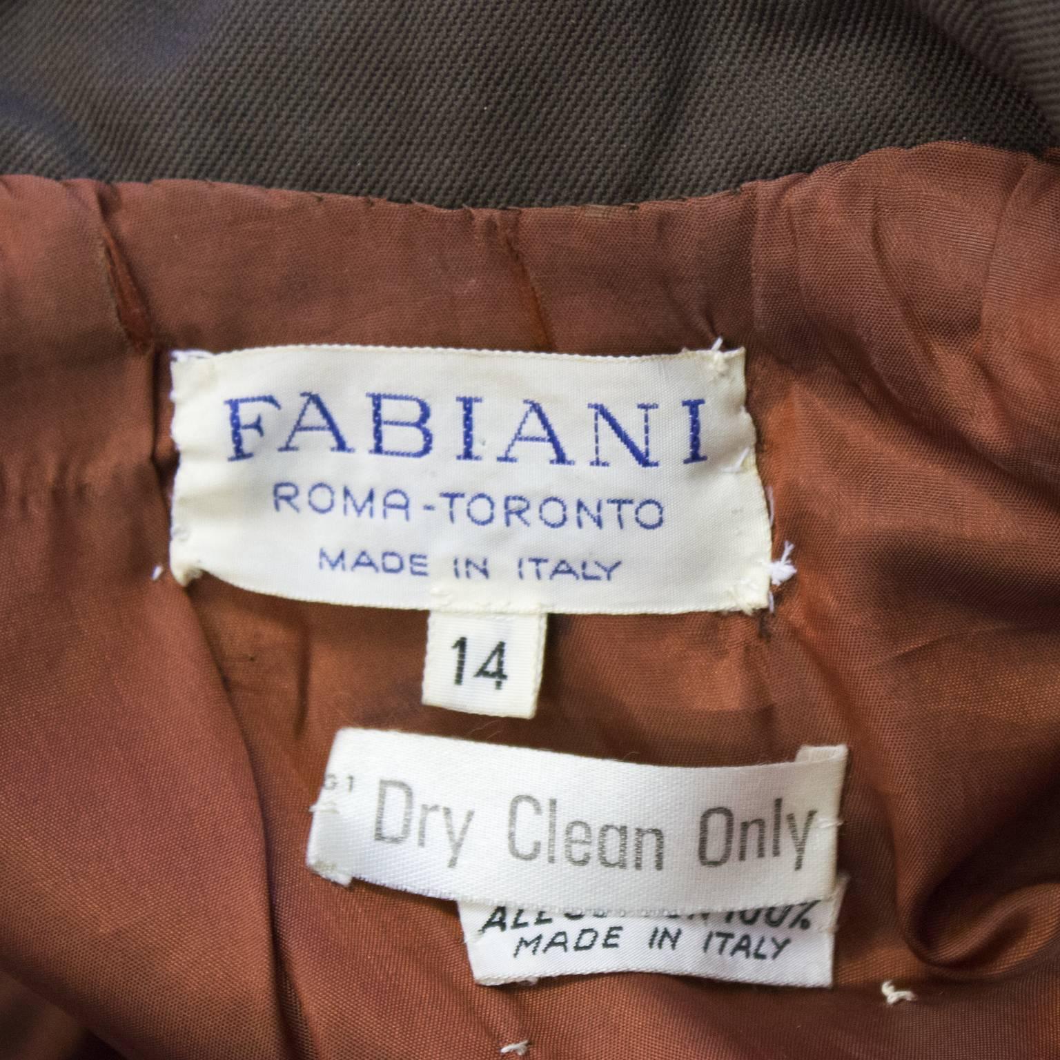 1960's Fabiani Brown Gabardine Spring Weight Coat For Sale at 1stDibs