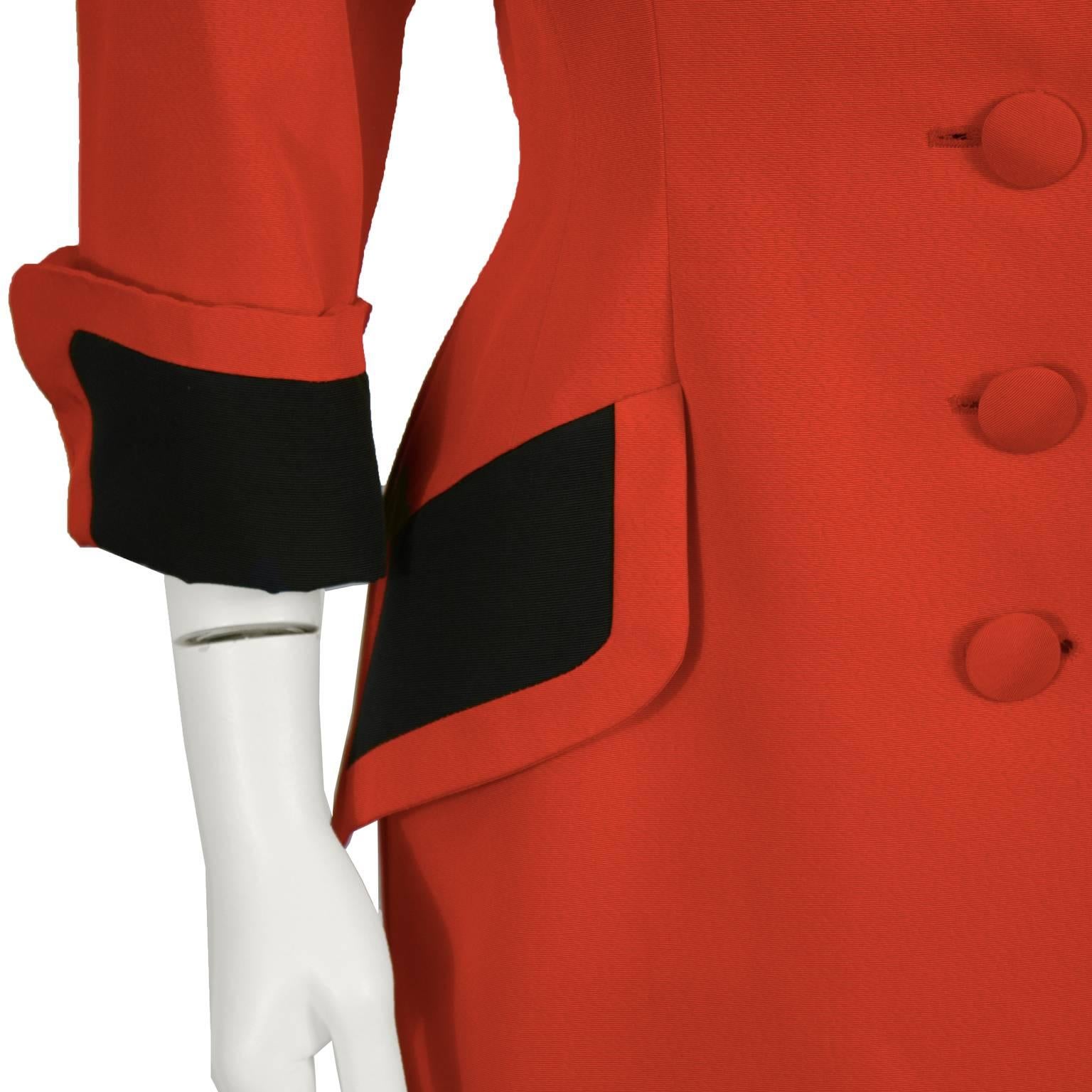 Women's 1980's Isabelle Allard Red Skirt Suit